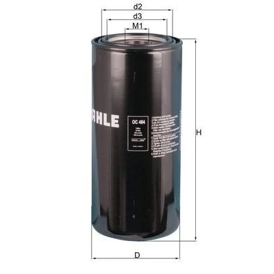Image of 43299600, 98870100 Oil Filter MAHLE ORIGINAL OC 484 1 1/2&quot; 16UNF 2B Spin on