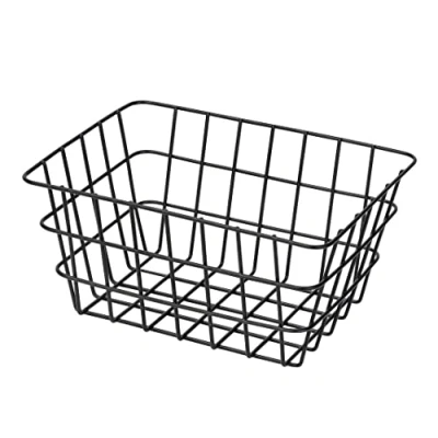 Image of WENKO Viana Trendy Storage Basket for Bathrooms, Guest Toilet and Home, Black, 18 x 25 12 cm