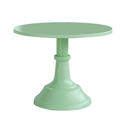 Image of ausuky Single Layer Round Cake Stand Pastry Fruit Plate Service Display Food Serving Table Rack Birthday Party (green)