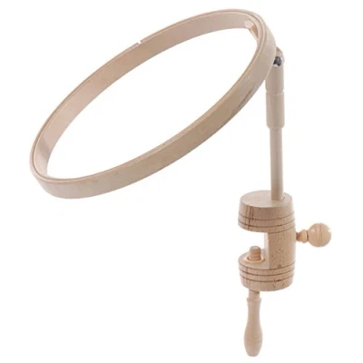 Image of Elbesee 20 cm Wood Hoop with Table clamp 8&quot;, Brown, 34 x 30 22