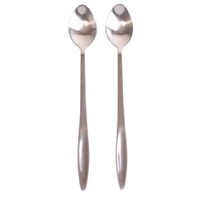 Image of Chef Aid Stainless Steel Long Handled Spoon Set (Pack of 2) Silver
