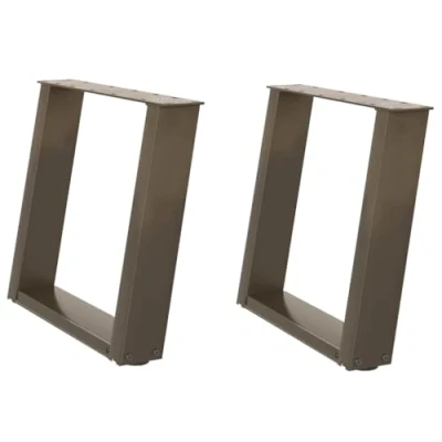 Image of vidaXL Coffee Table Legs U Shaped Steel 50x(42 43) cm Adjustable Levelers