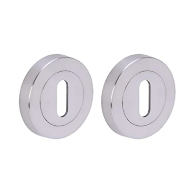 Image of HANDLEZONE® 2 Pack Keyhole Door Lock Escutcheon Covers Satin Chrome