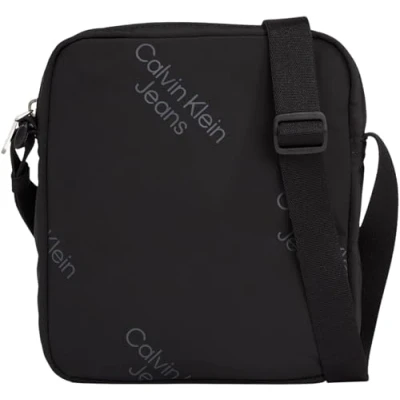 Image of Calvin Klein Jeans Sport Essentials REPORTER18 Unisex Across body bag, Size: One Size, Black/pinstripe grey