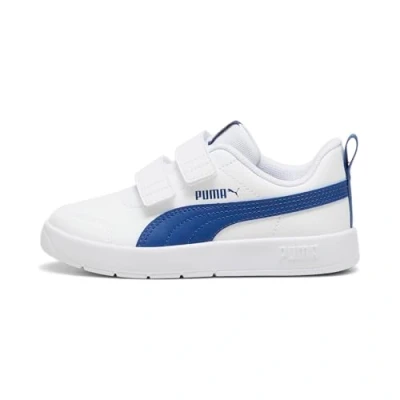 Image of PUMA Courtflex V3 Sneakers Trainers Kids Unisex White Pink Lilac Size UK 1