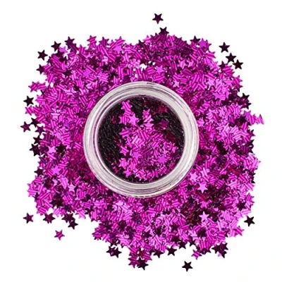 Image of Cosmetic Glitter Stars for use on the face Purple