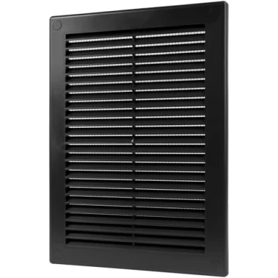 Image of Vent Systems 180 x 250 mm / 7&quot; 10&quot; Inch Black Soffit Cover Flat Rectangular Air Louver Grille Built in Insect Screen HVAC Vents for Bathroom, Home Office, Kitchen