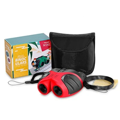 Image of JRD&amp;BS WINL Boys Binoculrs as Best Gifts for Teen Girls,Compact Shock Proof Binocular Kids Toys 3 12 Year Old Girls to Watching Wildlife or Hiking(Red)