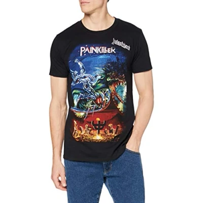 Image of Judas Priest Men&#039;s Painkiller Regular Fit Round Collar Short Sleeve T Shirt, Black, Medium