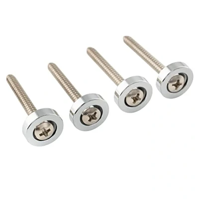 Image of Musiclily Pro 15mm Steel Guitar Neck Joint Bushing Screws and Bolts for Electric Bass, Chrome (Set of 4)