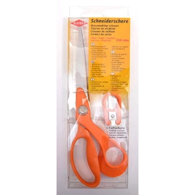 Image of Kleiber 250 mm Dressmaker Scissor with Small Folding Embroidery Scissor, Orange
