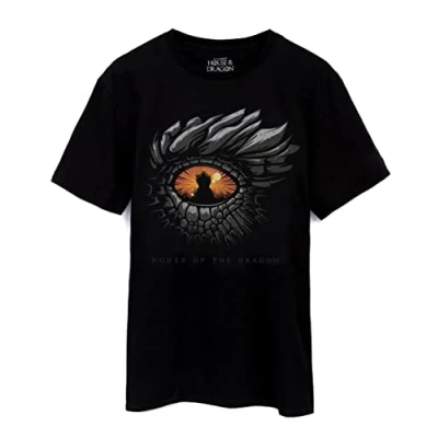 Image of Game of Thrones House The Dragon Eye Mens T Shirt Adults Women War Drama Black Top Fantasy Series Merchandise L
