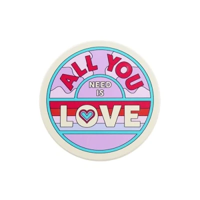 Image of Half Moon Bay All You Need is Love The Beatles Multicolor 4 Inch Stoneware Drink Beverage Coaster