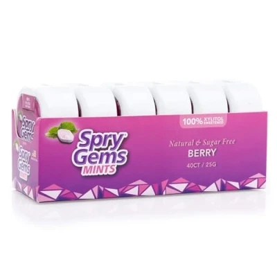 Image of Spry Gems Xylitol Mints Berry 40ct x 6