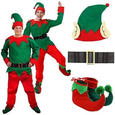 Image of Ladies 5 Piece Elf Costume Large