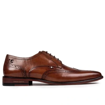 Image of Simon Carter Mens Beagle Shoes Tan Leather Size UK 8