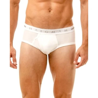 Image of Haigman 3 Pack Cotton Stretch Briefs White Small