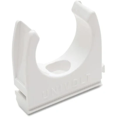 Image of 10 X 20mm White Pvc U Clip Conduit Push In Saddle