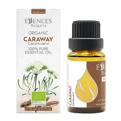 Image of Essences Bulgaria Organic Caraway Essential Oil 15ml Carum carvi 100% Pure and Natural Undiluted Therapeutic Grade Aromatherapy Diffuser Muscle Relaxing Massage Candle Making