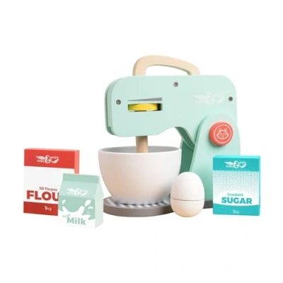 Image of Owl &amp; Fox Wooden Baking Set, Pretend Play Toy Kitchen Appliance, Mixer Set with Accessories; Role for Ages 3+ , Dimensions 20x12x23 cm