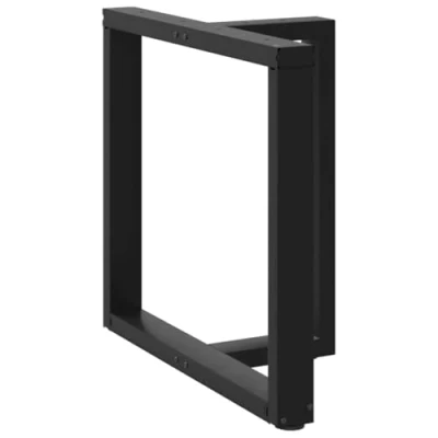 Image of vidaXL dining table legs 70x35x(72 73) cm steel black with adjustable feet for kitchen/living room/office use t shaped design