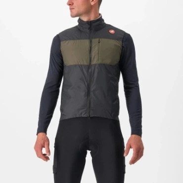 Image of CASTELLI 4522010 010 UNLIMITED PUFFY VEST Jacket Men&#039;s BLACK/TARMAC Size XXL