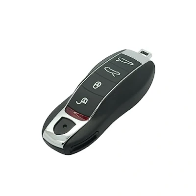 Image of BROVACS Replacement Key Shell + Uncut Blank Emergency Insert Compatible with PORSCHE Macan Boxster Cayenne 5 Button Smart Keyless Entry Remote Case Fob 4+1 BTN PG923D
