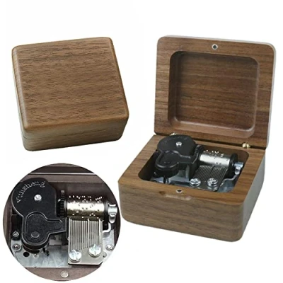 Image of Sinzyo Music Box Vintage Wood Carved Mechanism Musical Boxs Gift For Birthday Valentine&#039;s Day Christmas Day(A Thousand Years Walnut Box)