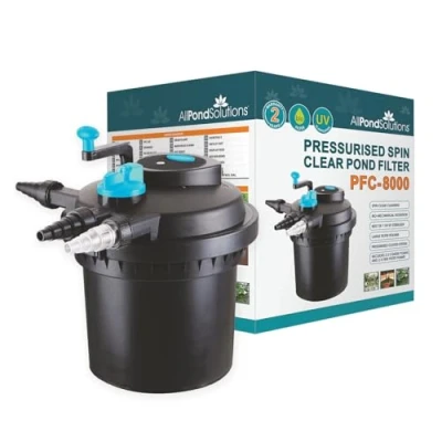 Image of AllPondSolutions Pressurised Koi Fish Pond Filter with UV Steriliser Light All in one Ponds Up to 8000 litres PFC