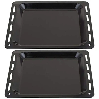 Image of SPARES2GO Baking Tray Enamelled Pan compatible with Neff Oven Cooker (448mm x 360mm 25mm, Pack of 2)