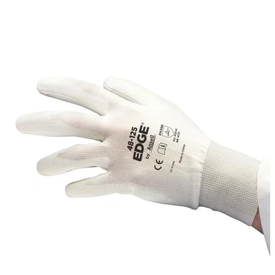 Image of Ansell EDGE 48 125 Work Gloves for Men and Women, a Multi purpose glove DIY, Industrial Mechanical applications, White, Size 9 (12 Pairs)
