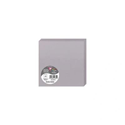 Image of Clairefontaine Ref 21832C Pollen Folded Card (Pack of 25 Sheets) 135 x 135mm Sized, 210gsm Card, Inkjet &amp; Laser Printer Compatible, Acid Free Koala Grey