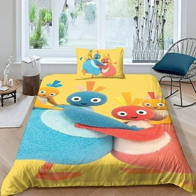 Image of LENTLY TwirlywoosDuvet Cover Set 3D Bedding Comforter Bedspread Microfiber 2 Piece Quilt with Zipper Closure Soft Single（135x200cm）