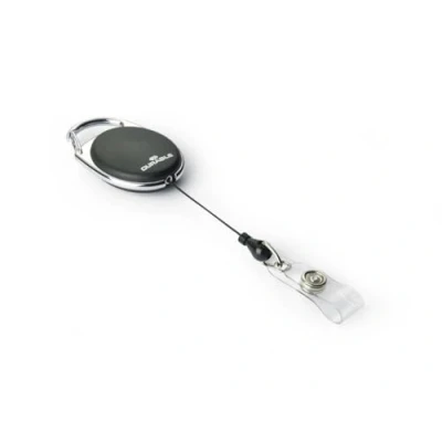 Image of Durable Badge Reel STYLE in Black Pack of 10 Ideal for Securely Holding Name Badges, Security Passes, Key Fobes, etc.