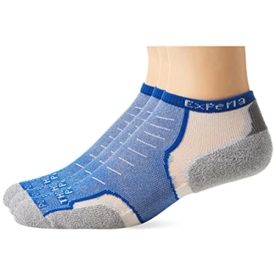 Image of Thorlos Unisex&#039;s Experia Xccu Thin Cushion Running Low Cut Socks, Royal (3 Pair), Medium (Pack of 3)