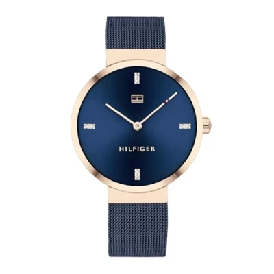 Image of Tommy Hilfiger Analogue Quartz Watch for Women with Blue Stainless Steel mesh Bracelet 1782219