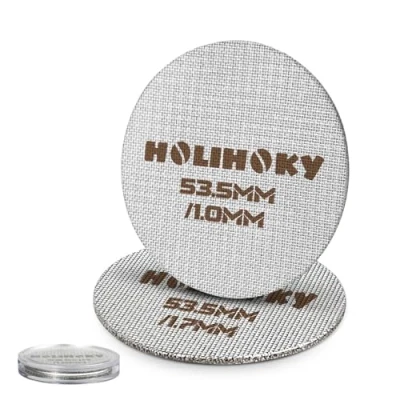 Image of HOLIHOKY 2Pcs Puck Screen 54mm, 1.7mm/1.0mm Thick, 316 Stainless Steel 150μm, Espresso Filter with Acrylic Storage Box, for 54mm Portafilter Barista Accessories