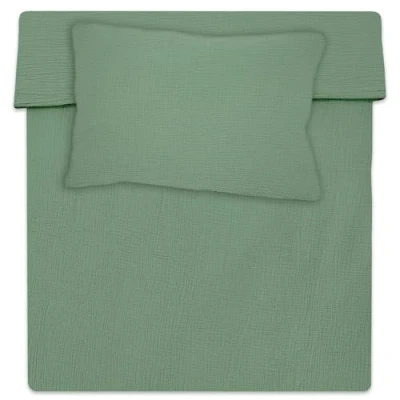 Image of Totsy Baby children&#039;s duvet cover Muslin 100 x 135 cm bed linen set with pillowcase 60 40 Green