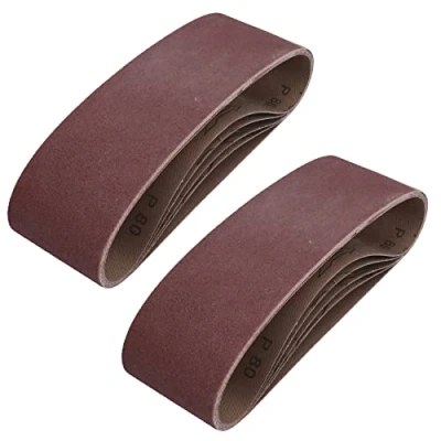 Image of 75mm x 533mm 80 Grit Medium Abrasive Sanding Belt Sander Discs 10 Pack
