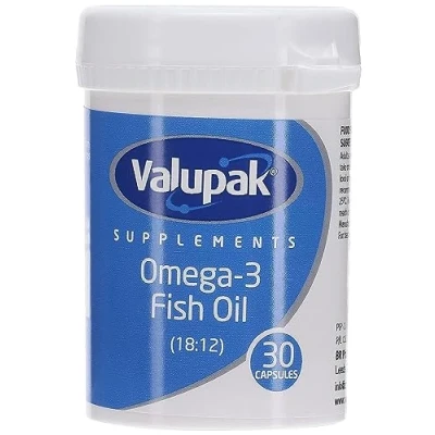 Image of Valupak Omega 3 Fish Oil 1000mg 30 Capsules