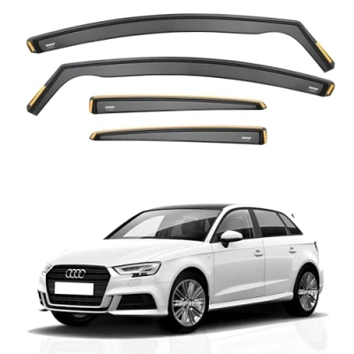 Image of iSpeed Wind Deflectors For Audi A3 / S3 RS3 mk3 2013 2020 5 Door Hatchback 4pc Set Keep Your Car Ventilated In Rain Reduce Turbulence Tinted Channel