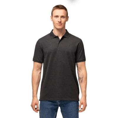 Image of DANISH ENDURANCE Polo Shirt for Men Adults, Men&#039;s Polo, Golf, Organic Cotton, Super Soft, Casual Workwear, Classic, Short Sleeve Men, Dark Grey Melange, XL