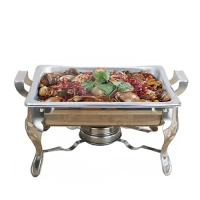 Image of Chynalys Chafing Dish, 6L Food Warmer Dish Stainless Steel Warming Heat Container, Professional Banquet Buffet Server with Pan Fuel Holders, Catering Tray Lid for