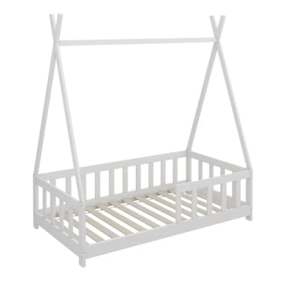 Image of VitaliSpa Tipi bed &quot;Susanna&quot;, White, 80x160 cm with fall out protection