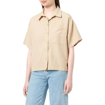 Image of PIECES Women&#039;s Pcmilano SS Shirt, Safari, S