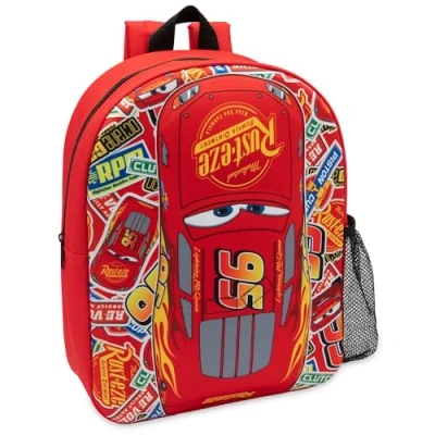 Image of Disney Cars Backpack Kids Lightning McQueen School Bag Childrens Nursery Lunch Rucksack Red 95