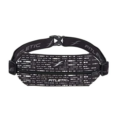 Image of Fitletic Phone Holder Bum Bag Lightweight and Sleek Running Belt with Adjustable Strap Durable Mini Waist for Men Women Ideal Sport Outdoor Activities (Morse Black &amp; White)