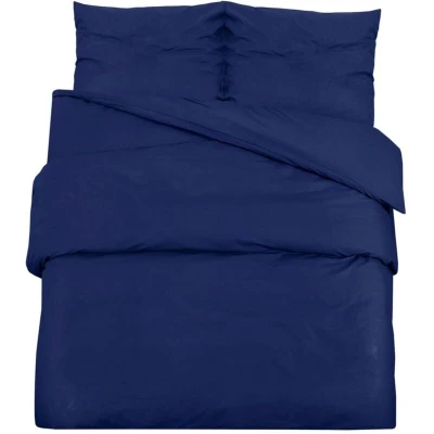 Image of vidaXL Duvet Cover Set Navy Blue 260x240 cm Cotton