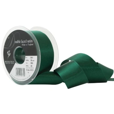 Image of Berisfords Double Satin Ribbon, Forest, 35 mm x 20 m
