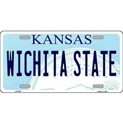 Image of New Sign wichita state kansas background novelty License Plate 6x12 inches